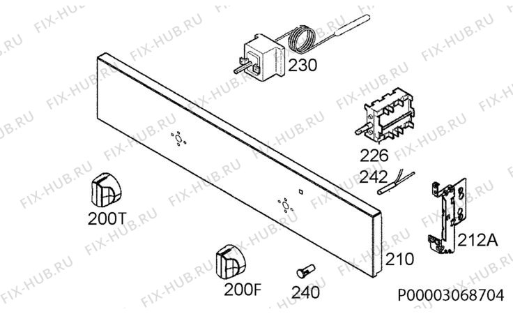 Взрыв-схема плиты (духовки) Zanussi ZZB510301X - Схема узла Command panel 037